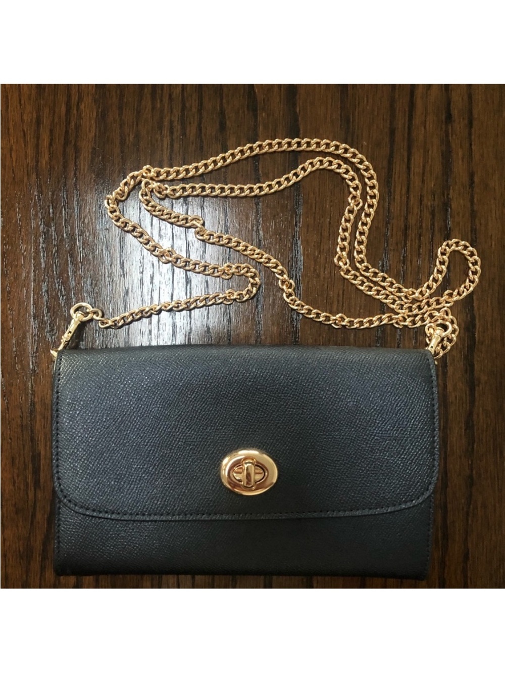 COACH Marlow Chain Crossbody Wristlet Clutch Camation F33390